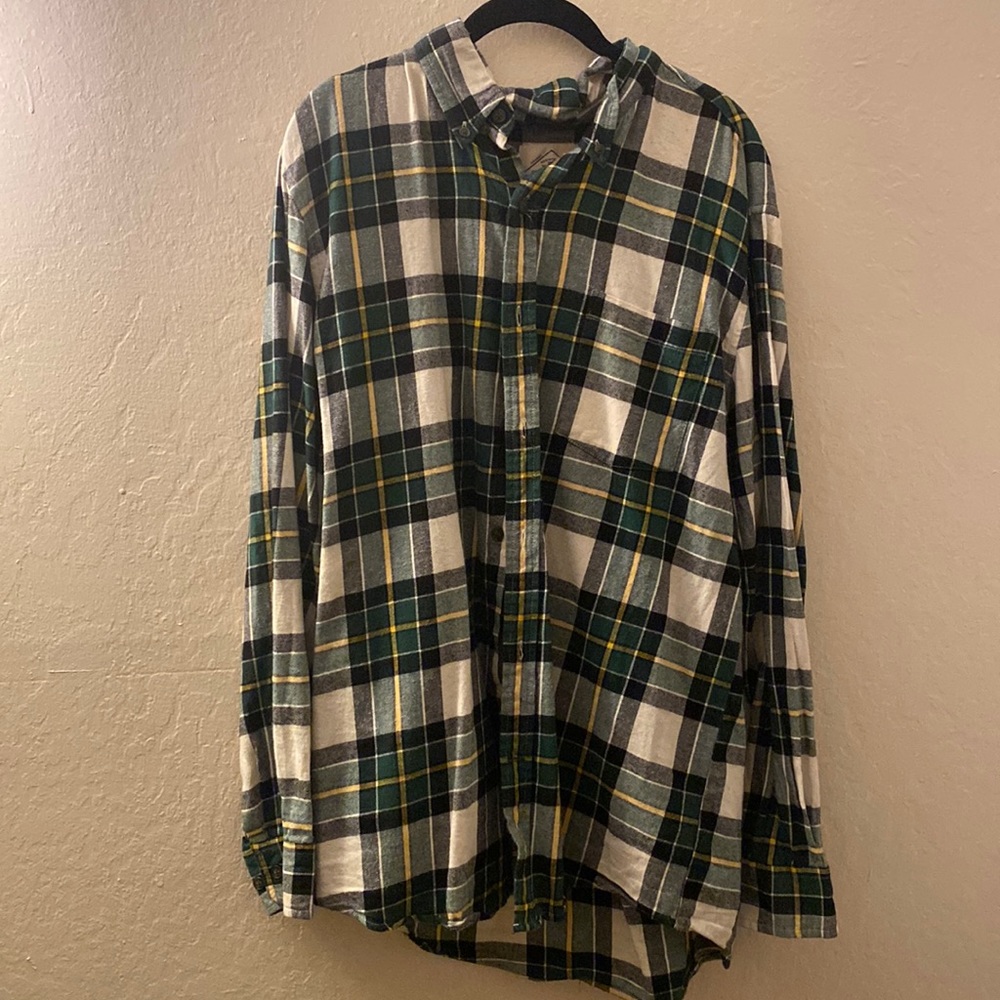Green/yellow plaid flannel